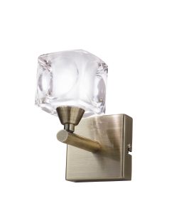 Cuadrax Wall 1 Light G9, Antique Brass/Frosted Glass (0992)