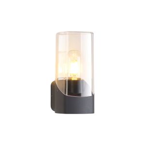 Ria Wall Lamp 1 x E27, IP44, Grey/Clear, 2yrs Warranty