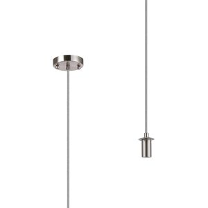 Eldia 10cm Satin Nickel 1 Light E14 Single Pendant (FRAME ONLY), Suitable For A Vast Selection Of Glass Shades