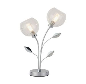 Elm Table Lamp, 2 Light G9, Polished Chrome/Clear Glass