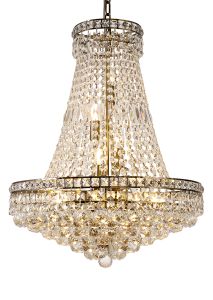 Frances 55cm Pendant 14 Light E14 Antique Brass/Crystal Item Weight: 19.8kg