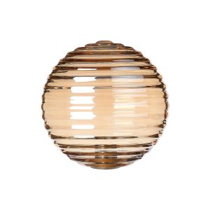 Bagno 12cm Ribbed Round Glass Shade (B), Amber