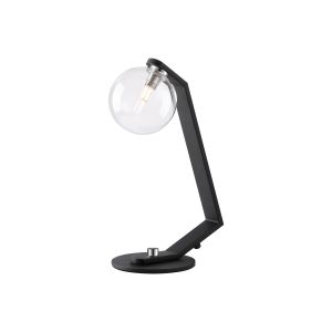 Bagno Table Lamp, 1 Light G9, Black/Polished Chrome/Clear Smooth Round Glass