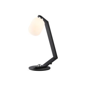 Bagno Table Lamp, 1 Light G9, Black/Polished Chrome/Opal Smooth Tubular Glass