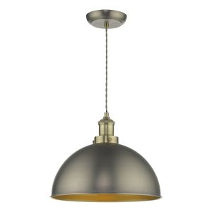 Governor 1 Light E27 Antique Chrome & Antique Brass Adjustable Pendant Light