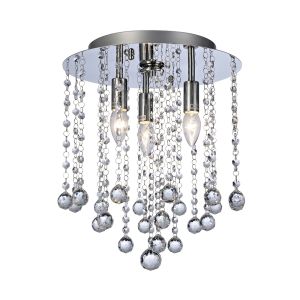 Ibis 35cm Ceiling Without Shade 3 Light E14 Polished Chrome/Crystal