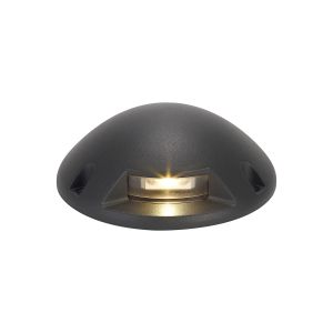 Lido Above Ground Light/Wall Light, 1 x 2W LED, 3000K, 75lm, IP67, IK10, Dark Grey, 3yrs Warranty