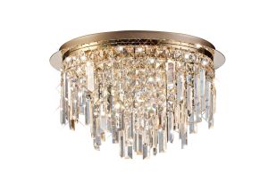 Maddison Ceiling Round 6 Light G9 Rose Gold/Crystal