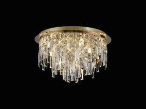 Maddison 45cm Ceiling Round 6 Light G9 French Gold/Crystal