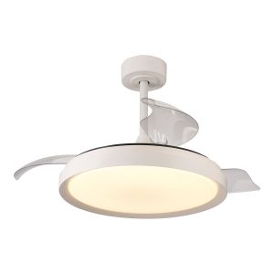 Mistral 50W LED Dimmable Ceiling Light With Built-In 28W DC Fan, 2700-5000K Remote Control, 3200lm, White, 5yrs Warranty