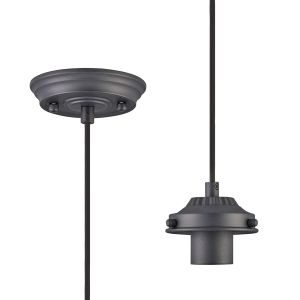 Mia 12cm Pendant Light (FRAME ONLY) 1.5m, 1 x E27, Satin Black / Black Braided Cable