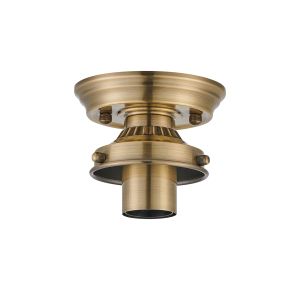 Mia 12cm Flush Ceiling Light (FRAME ONLY), 1 x E27, Antique Brass