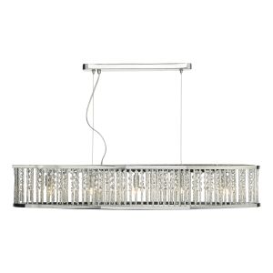 Nantes 5 Light G9 Polished Chrome Adjustable Linear Pendant With Faceted Acrylic Beads