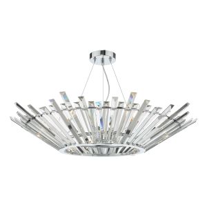 Nimbus 6 Light E14 Polished Chrome Single Adjustable Pendant With Crystal