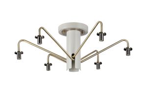 Novo 57cm Semi-Flush Ceiling Light (FRAME ONLY), 6 x G9, Painted Beige/Antique Brass