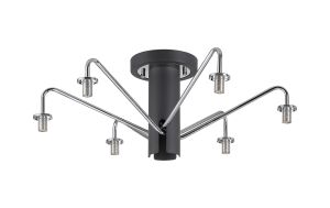 Novo 57cm Semi-Flush Ceiling Light (FRAME ONLY), 6 x G9, Graphite/Chrome