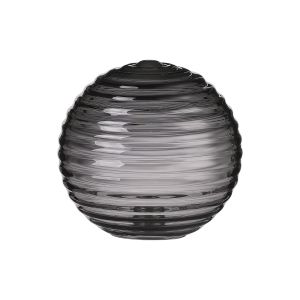 Novo 12cm Ribbed Round Glass Shade (B), Smoke