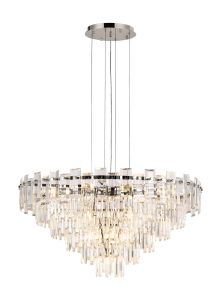 Anson 81cm Pendant 13 Light E14, Polished Nickel/Clear Glass Item Weight: 15.6kg