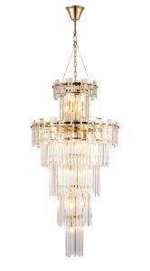 Anson 61cm Tall Pendant 17 Light E14, French Gold/Clear Glass Item Weight: 21.8kg