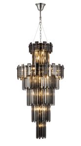 Anson 61cm Tall Pendant 17 Light E14, Polished Nickel/Smoke Glass Item Weight: 21.8kg