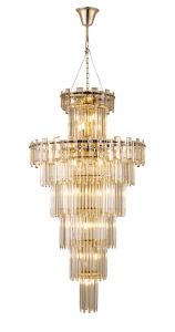 Anson 81cm Tall Pendant 27 Light E14, French Gold/Champagne Glass Item Weight: 35kg