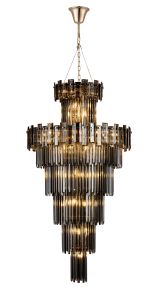 Anson 81cm Tall Pendant 27 Light E14, French Gold/Smoke Glass Item Weight: 35kg