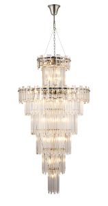 Anson 81cm Tall Pendant 27 Light E14, Polished Nickel/Clear Glass Item Weight: 35kg