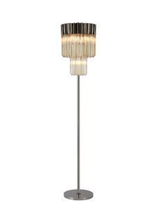 Vita 35 x 168cm Floor Lamp 5 Light E14, Polished Nickel/Cognac Sculpted Glass Item Weight: 16.5kg