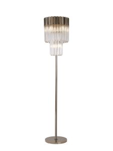 Vita 35 x 168cm Floor Lamp 5 Light E14, Polished Nickel/Clear Sculpted Glass  Item Weight: 16.5kg