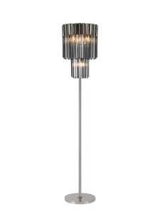 Vita 35 x 168cm Floor Lamp 5 Light E14, Polished Nickel/Smoked Sculpted Glass Item Weight: 16.5kg