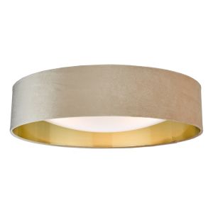 Nysa 3 Light E27 Velvet Taupe Flush Ceiling Light C/W 60cm Shade