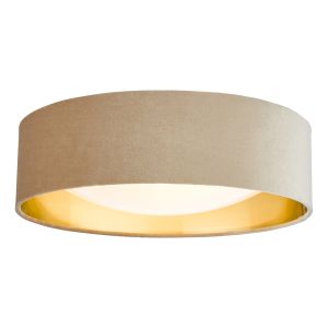 Nysa 2 Light E27 Velvet Taupe Flush Ceiling Light C/W 40cm Shade