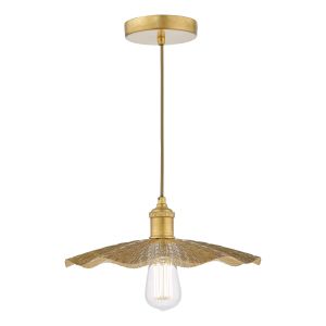 Piper 1 Light E27 Gold Leaf Adjustable Single Pendant