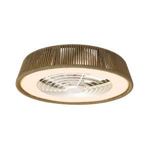 Polinesia Nautica 64.5cm 70W LED Dimmable Ceiling Light With Built-In 35W DC Reversible Fan, Beige Oscu, 4200lm, 5yrs Warranty