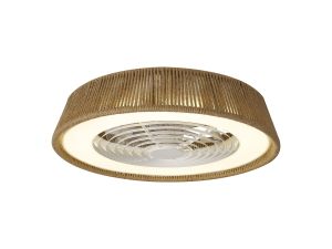 Polinesia Rope 46.5cm 70W LED Dimmable Ceiling Light With Built-In 35W DC Reversible Fan, Beige Oscu, 4200lm, 5yrs Warranty