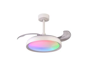 Siberia Mini 40W LED Dimmable White/RGB Ceiling Light With Built-In 28W DC Fan, 3000-6500K Remote Control, 2500lm, White, 5yrs Warranty
