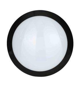 Stanley SXLS294104KBE Garde IP66 IK10 16w Outdoor Black LED Flush Ceiling or Wall Light (Photocell) 4000K