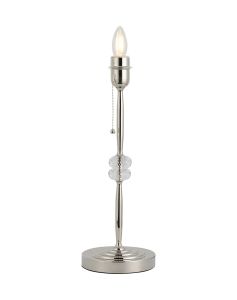 Lexo Crystal Table Lamp Without Shade, 1 Light E27, Polished Nickel & Clear Crystal