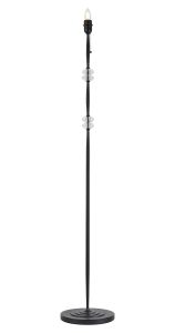 Lexo Floor Lamp Without Shade, 1 Light E27, Satin Black/Clear Crystal