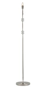 Lexo Floor Lamp Without Shade, 1 Light E27, Polished Nickel/Clear Crystal