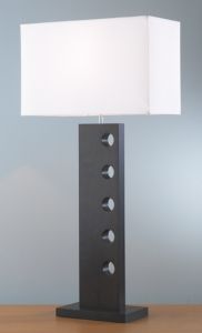 DAR TEUTON 5 Hole Tower Table Lamp 1x100W w/White Shade & Push Bar Switch