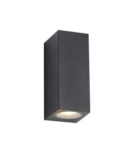 Tomar Rectangle Wall Lamp, 2 x GU10, IP54, Sand Black