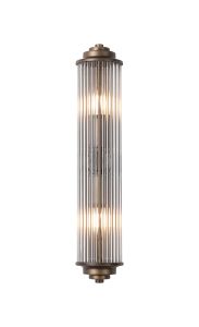 Toscano 2 Light Glass Rod Wall, E14, IP44, Bronze/Clear Glass Rods