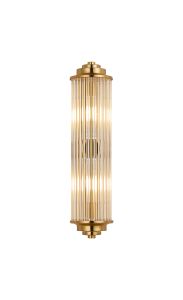 Toscano 2 Light Glass Rod Wall, G9, IP44, Gold/Clear Glass Rods