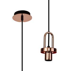 Urasawa 12cm Mini 1 Light Pendant, (FRAME ONLY), 1 x E27, Copper/Matt Black