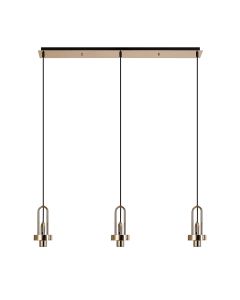 Urasawa Linear 3 Light Pendant, (FRAME ONLY), 3 x E27, French Gold/Matt Black