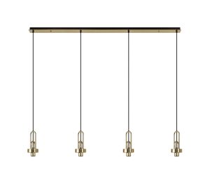 Urasawa Linear 4 Light Pendant, (FRAME ONLY), 4 x E27, French Gold/Matt Black