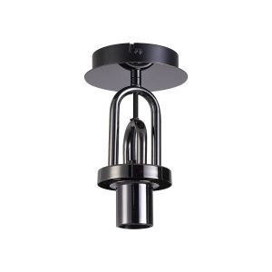 Urasawa 12cm Flush Ceiling Light, (FRAME ONLY), 1 x E27, Black Chrome