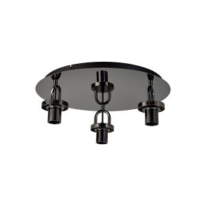 Urasawa 45cm Light Flush Ceiling Light, (FRAME ONLY), 3 x E27, Black Chrome