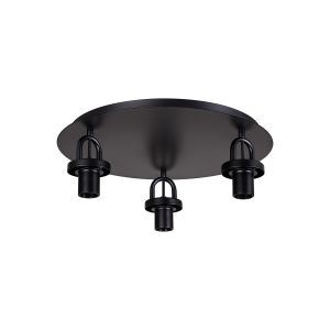 Urasawa 45cm Light Flush Ceiling Light, (FRAME ONLY), 3 x E27, Matt Black